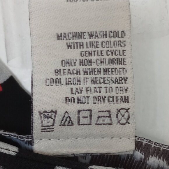 American Rag Cie Black & White Sheer Kitty Cat Print Blouse - Picture 7 of 7